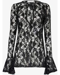 Nina Ricci - Sequin-embellished Bell-sleeve Lace Top - Lyst