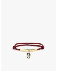 BVLGARI - Serpenti Forever-Plated Brass, Agate, Enamel And Cord Bracelet - Lyst
