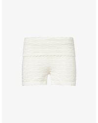 The Couture Club - Fold-Over Knitted Cotton Shorts - Lyst