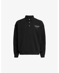 AllSaints - Underground Logo-print Relaxed-fit Polo Sweatshirt - Lyst