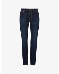 Nudie Jeans - Lean Dean Slim-Fit Tapered-Leg Stretch-Denim Jeans - Lyst