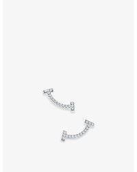 Tiffany & Co. - Tiffany T Smile 18Ct- And Diamond Earrings - Lyst