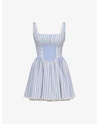 House Of Cb - Liesl Striped Stretch-Woven Mini Dress - Lyst