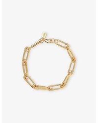 Crystal Haze Jewelry - Locked 18ct Yellow Gold-plated Brass And Cubic Zirconia Bracelet - Lyst