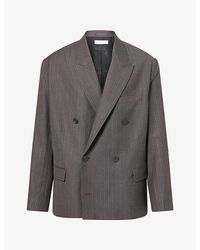 Our Legacy - Halt Striped Double-Breasted Wool And Cotton Blazer - Lyst