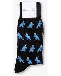 Paul Smith - Dinosaur-pattern Cotton-blend Socks - Lyst