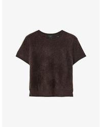 AllSaints - Rebel Crew-Neck Short-Sleeve Brushed Cashmere T-Shirt - Lyst