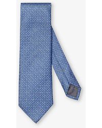 Eton - Textured Geometric-design Silk Tie - Lyst