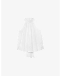 Reiss - Andi Halterneck Linen Top - Lyst