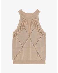Reiss - Maya Knitted Cotton-Blend Vest Top - Lyst