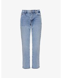 FRAME - The Borrowed Straight-Leg Mid-Rise Stretch-Cotton Jeans - Lyst