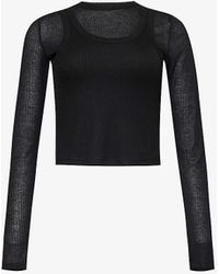 ADANOLA - Layered Long-sleeved Knitted Top - Lyst