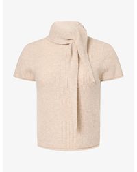 ME+EM - Half-Zip Baby Tee Alpaca Wool-Blend T-Shirt - Lyst