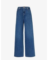 7 For All Mankind - Scout Wide-leg High-rise Stretch-denim Jeans - Lyst