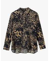 Whistles - Patchwork Leopard-Print Woven Shirt - Lyst