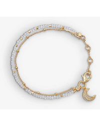 Astley Clarke - Biography Moonstone 18ct Yellow Gold-plated Vermeil Charm Bracelet - Lyst