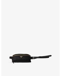 Prada - Logo-Plaque Re-Nylon And Saffiano Leather Belt Bag - Lyst