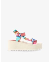 Kurt Geiger - Orion Platform Woven Sandals - Lyst