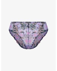 Savage x Fenty - Fleur Fantasy Lace Cheeky Stretch-Lace Briefs - Lyst