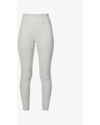 Skims - Ribbed High-rise Stretch-cotton leggings Xxx - Lyst