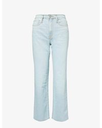 FRAME - Le Jane High-rise Straight-leg Stretch-recycled-denim Blend Jeans - Lyst