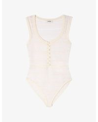 Sandro - Sleeveless Round-Neck Knitted Bodysuit - Lyst