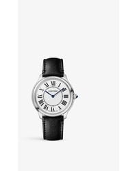 Cartier Crwsrn0031 Ronde Must De Stainless-steel And Vegan-leather Quartz Watch - Multicolour