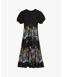 Ted Baker - Maulina Floral-print Stretch-woven Midi Dress - Lyst