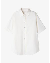 Sandro - Oversized Pleated-Back Woven Shirt - Lyst