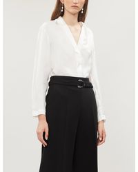Sandro Lanna V-neck Crepe Blouse - Black