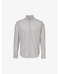 Oscar Jacobson - Striped Regular-fit Cotton-blend Shirt - Lyst