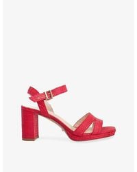 Dune - Manifesting Block-Heel Raffia Sandals - Lyst