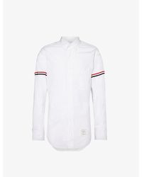 Thom Browne - Grosgrain-trim Regular-fit Cotton-poplin Shirt X - Lyst