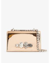 Alexander McQueen - The Jewelled Mini Faux-leather Shoulder Bag - Lyst