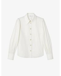 LK Bennett - Sonya Puff-sleeve Cotton Shirt - Lyst