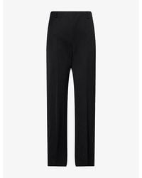 KHAITE - Grenare Straight-Leg Virgin-Wool Trousers - Lyst