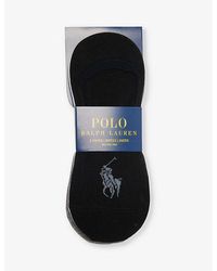 Polo Ralph Lauren - Logo-embroidered Pack Of Three Stretch-cotton Blend Liner Socks - Lyst