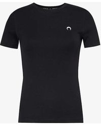 Marine Serre - Embroidered-moon Organic-cotton Jersey T-shirt X - Lyst
