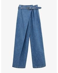 Loewe - Draped Belted Denim Jeans - Lyst