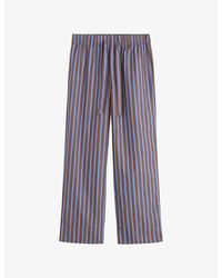 Tekla - Striped Cotton-Poplin Pyjama Bottoms - Lyst