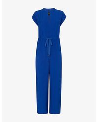 Whistles - Drawstring-Waist Wide-Leg Woven Jumpsuit - Lyst