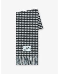 Marni - Double-Check Logo-Embroidered Wool-Blend Scarf - Lyst