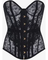 Agent Provocateur Malorey Lace Corset in Black Womens Clothing Lingerie Corsets and bustier tops 