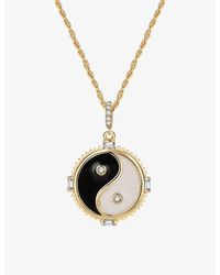 Celeste Starre - Balance Me 18ct -plated Brass And Zirconia Pendant Necklace - Lyst