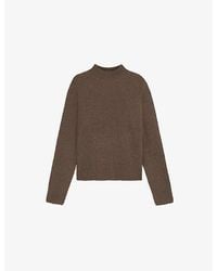 BOSS - Bouclé-Texture High-Neck Wool-Blend Jumper - Lyst