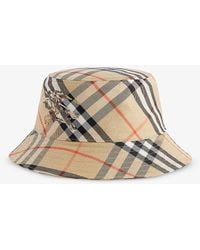 Burberry - Checked Brand-embroidered Cotton-blend Bucket Hat - Lyst