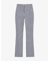 OMNES - Elodie Gingham-Pattern Cotton Trousers - Lyst