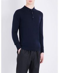 John Smedley - Belper Knitted Polo Jumper - Lyst
