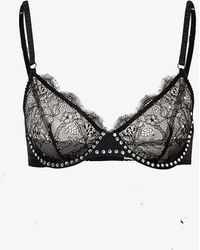 Love Stories - Romeo Floral-embroidered Stretch Recycled-polyamide Bra - Lyst