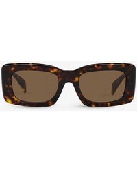 Versace - 0ve4444u Branded-arm Rectangle-frame Tortoiseshell Acetate Sunglasses - Lyst